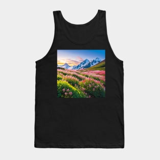 Field of Pink Flowers in Spring Tank Top